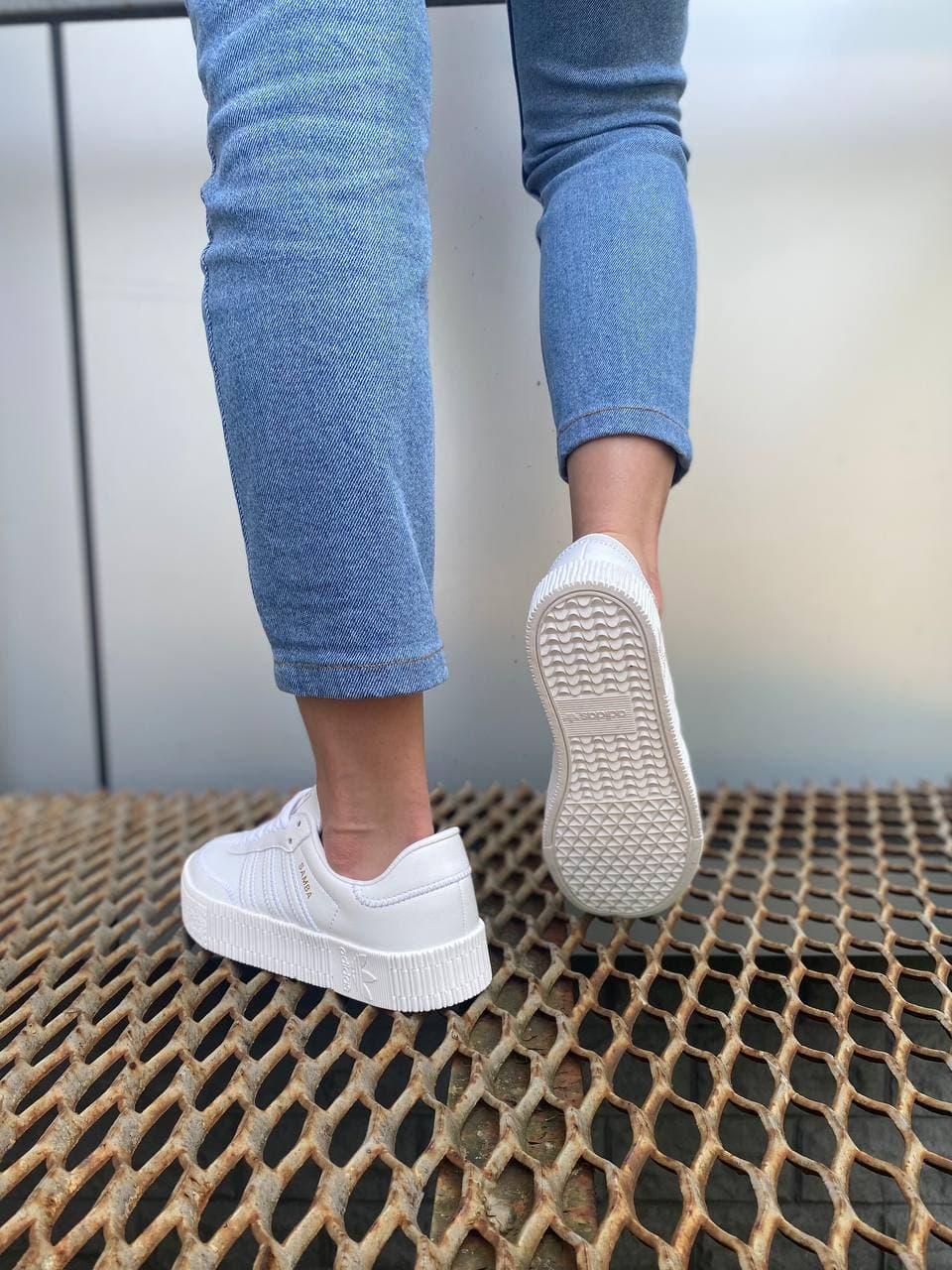 Adidas Samba All White Кожа