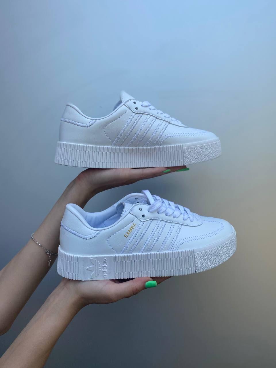 Adidas Samba All White Кожа