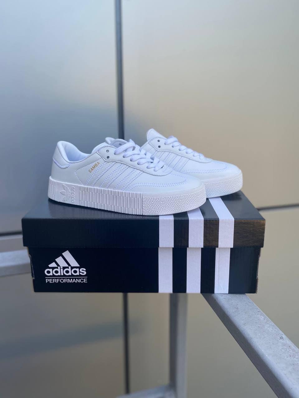 Adidas Samba All White Кожа