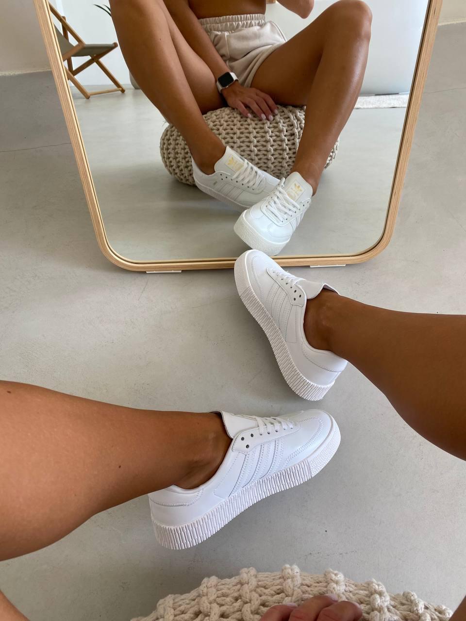 Adidas Samba All White Шкіра