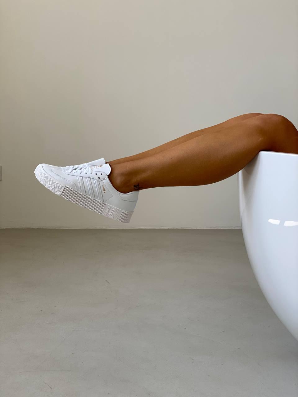 Adidas Samba All White Шкіра