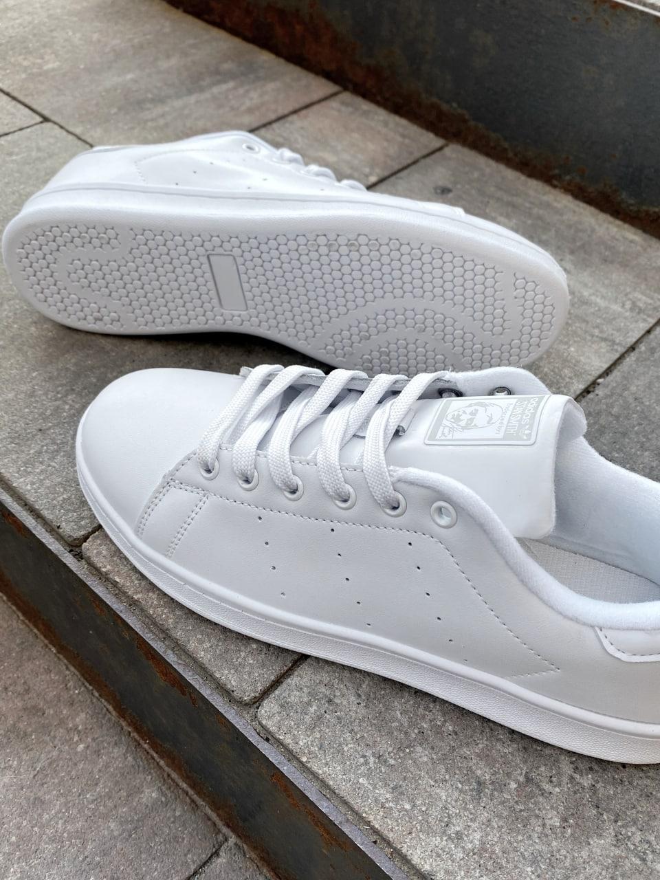 Adidas Stan Smith White Silver Logo