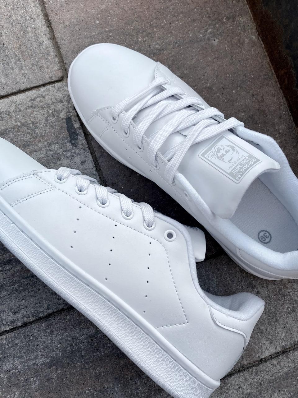 Adidas Stan Smith White Silver Logo