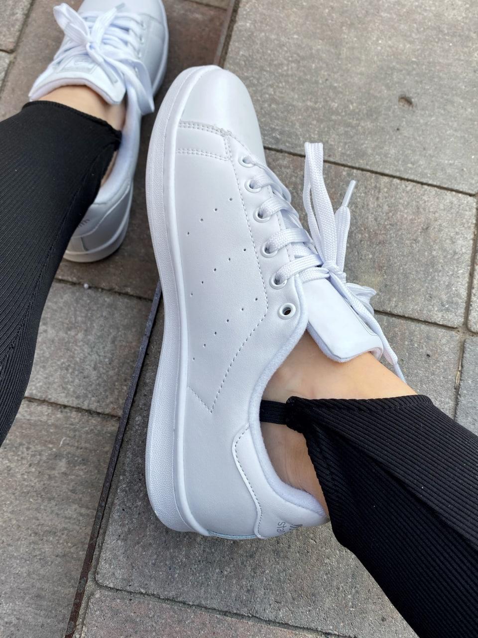 Adidas Stan Smith White Silver Logo