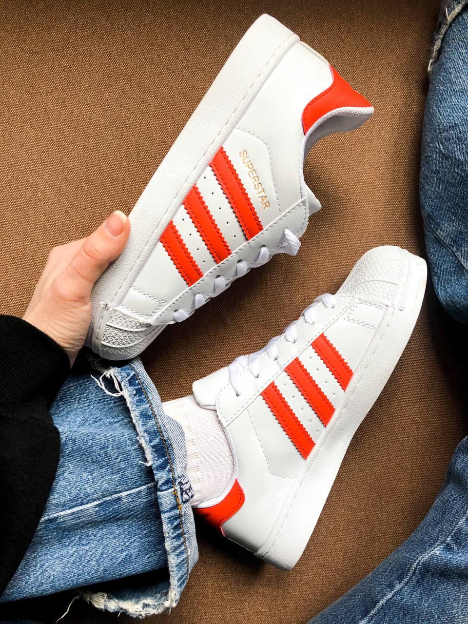 Adidas Superstar White Red