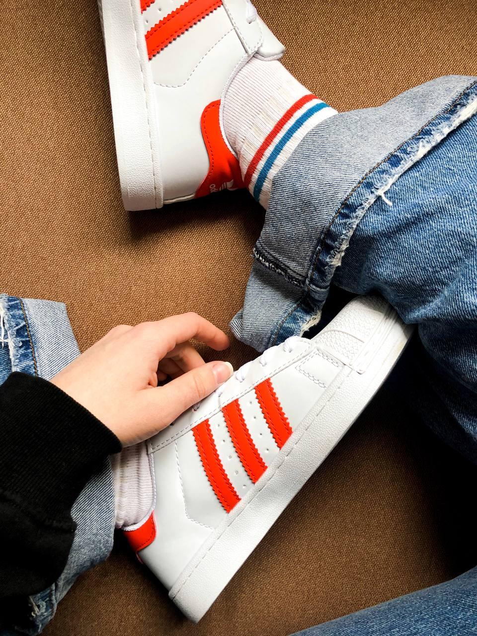 Adidas Superstar White Red