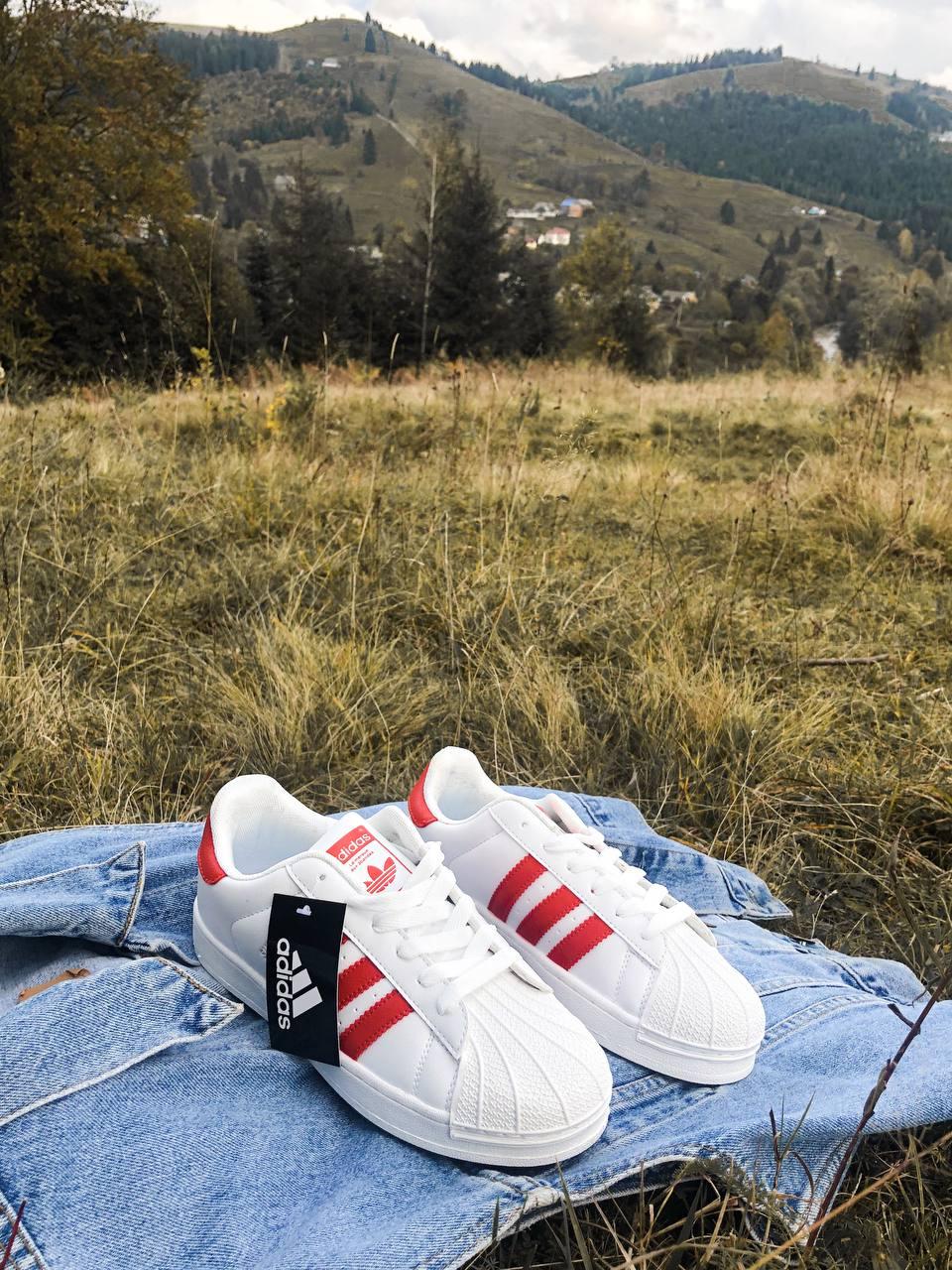 Adidas Superstar White Red
