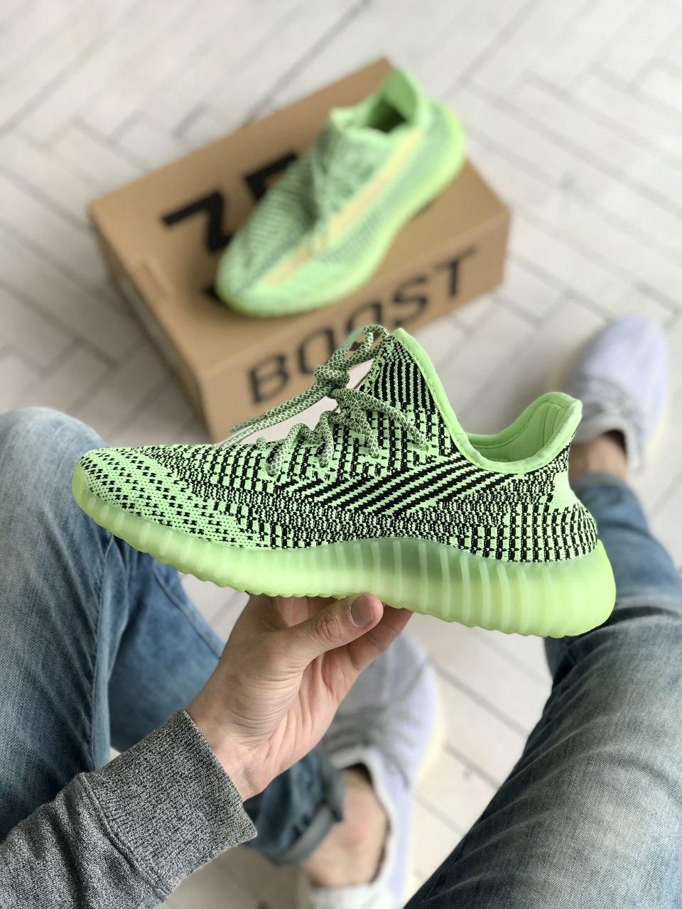 Adidas Yeezy Boost 350 v2 Yeez Reel Neon (Рефлективні Шнурки)