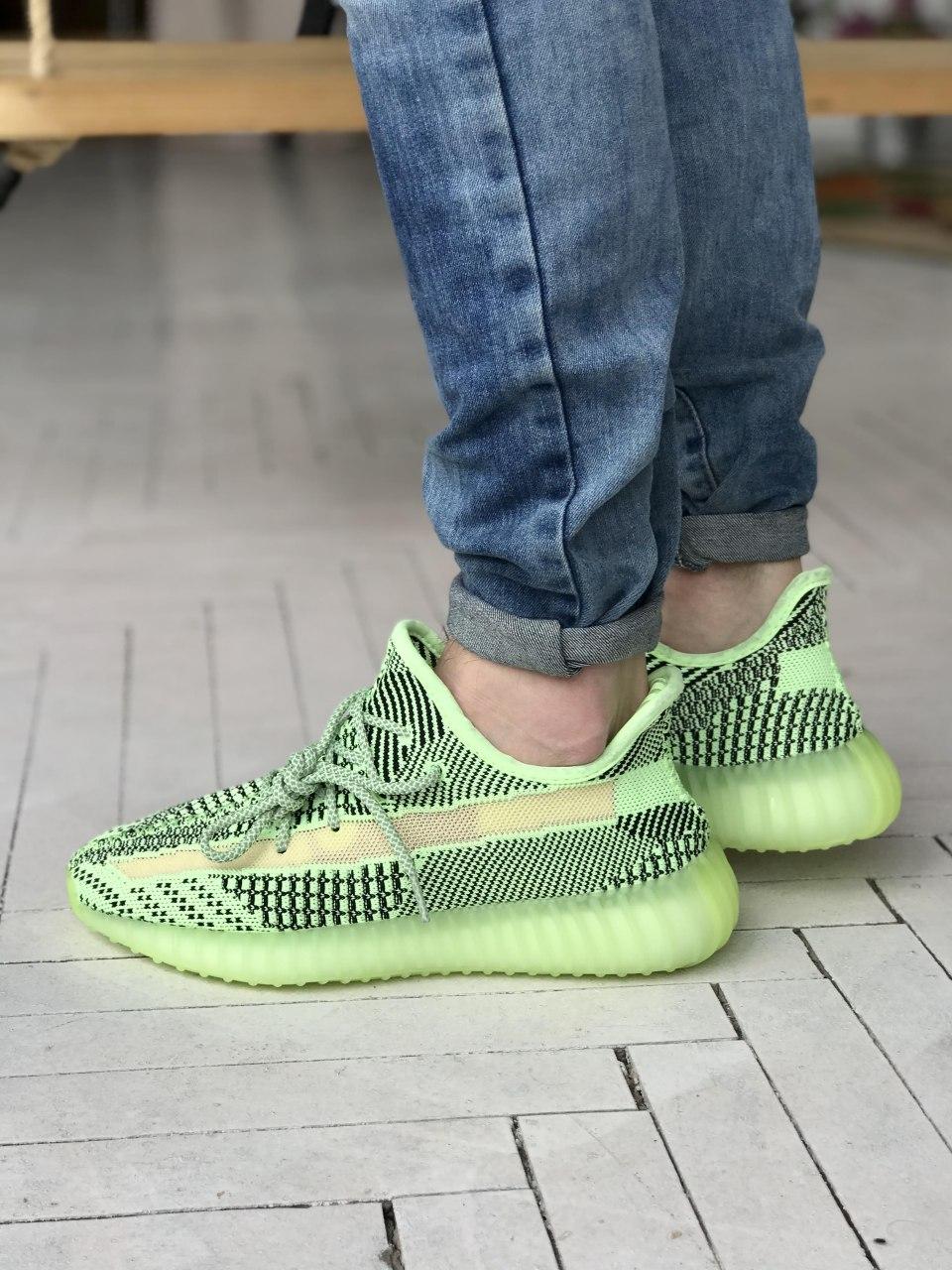 Adidas Yeezy Boost 350 v2 Yeez Reel Neon (Рефлективні Шнурки)