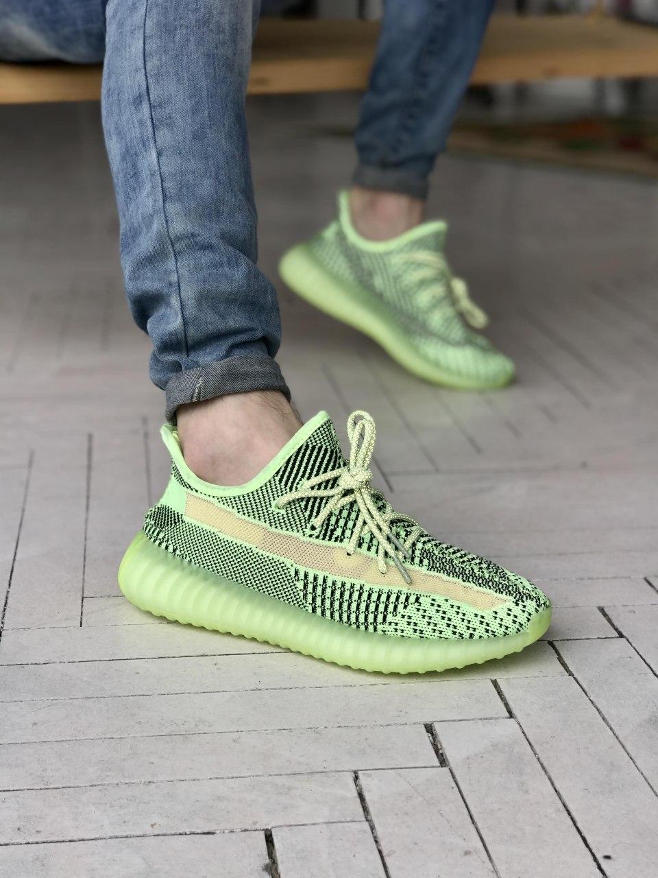 Adidas Yeezy Boost 350 v2 Yeez Reel Neon (Рефлективні Шнурки)