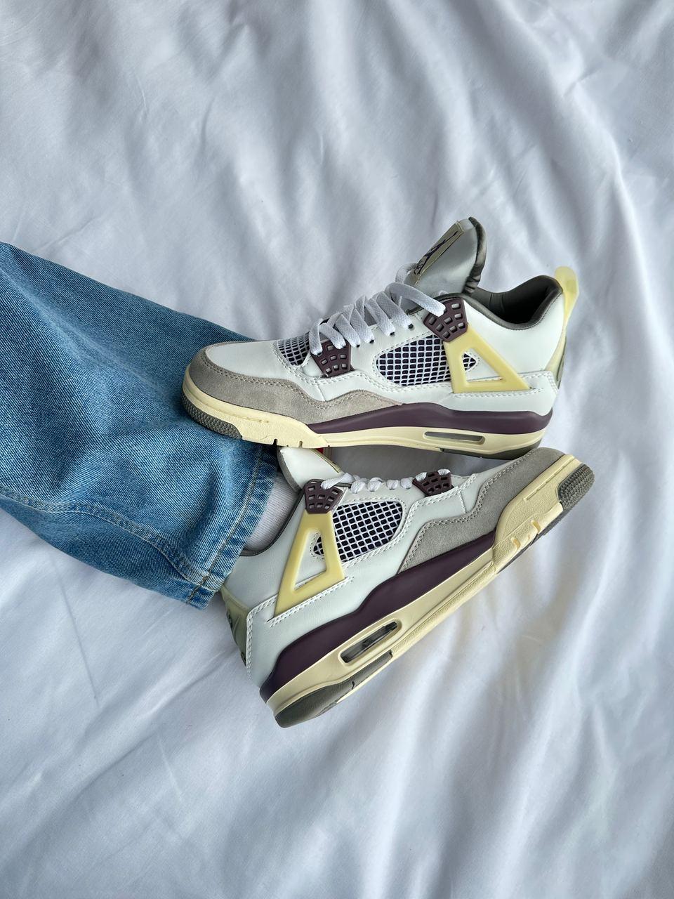 Nike Air Jordan 4 White Beige Bordo