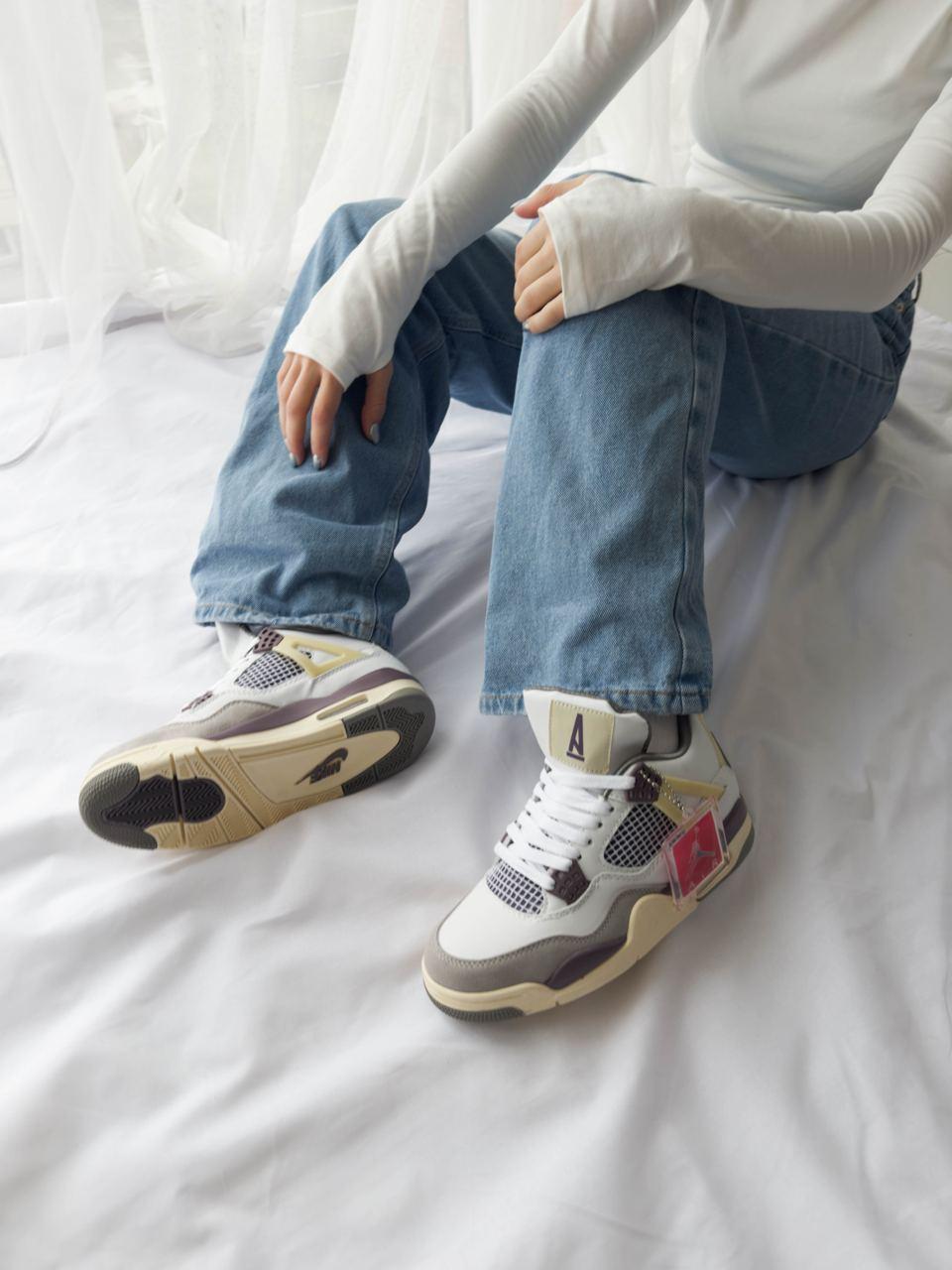 Nike Air Jordan 4 White Beige Bordo