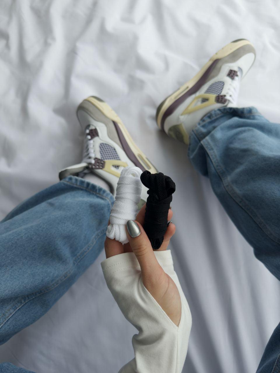Nike Air Jordan 4 White Beige Bordo