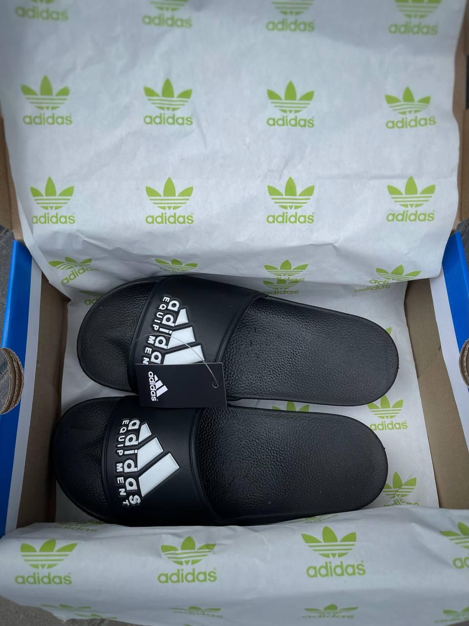 Adidas Slide Black White Logo
