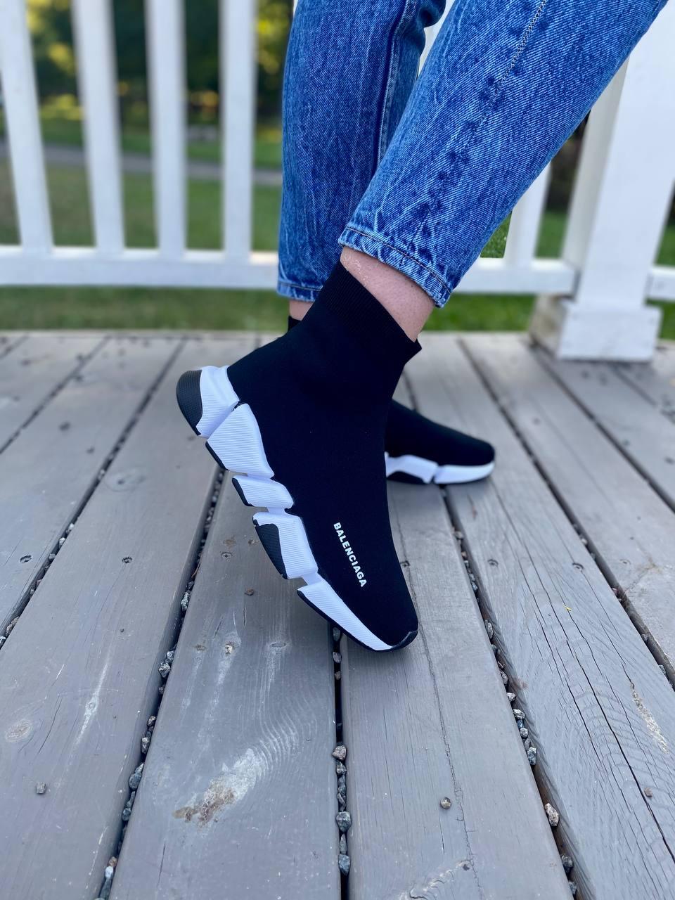 Balenciaga Speed Trainer 2.0 Knit Black White 2