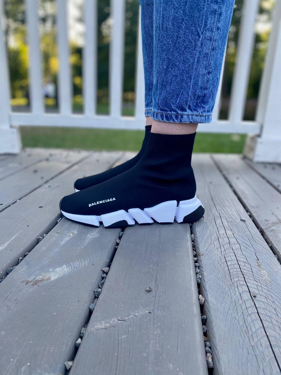 Balenciaga Speed Trainer 2.0 Knit Black White 2