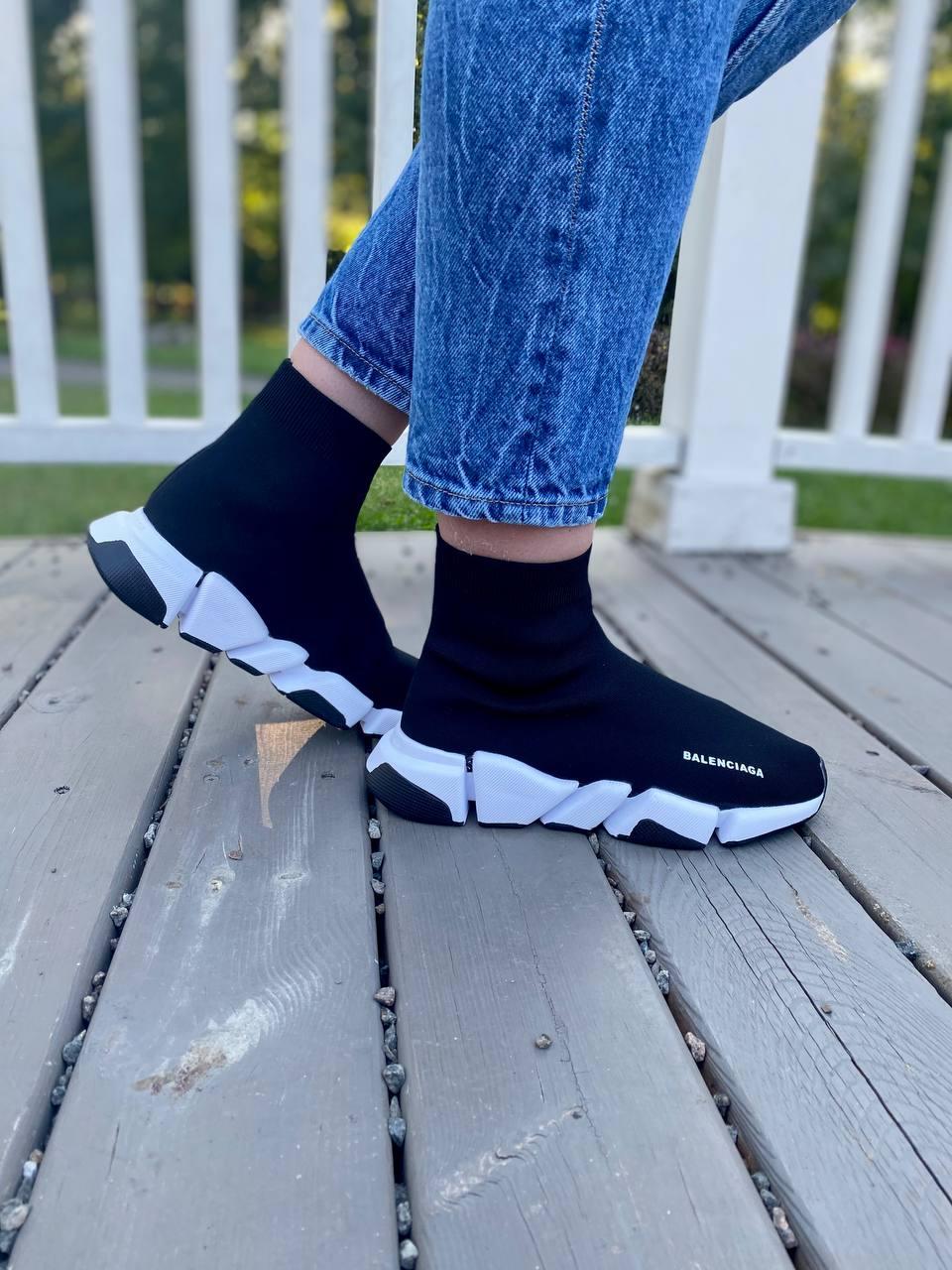 Balenciaga Speed Trainer 2.0 Knit Black White 2