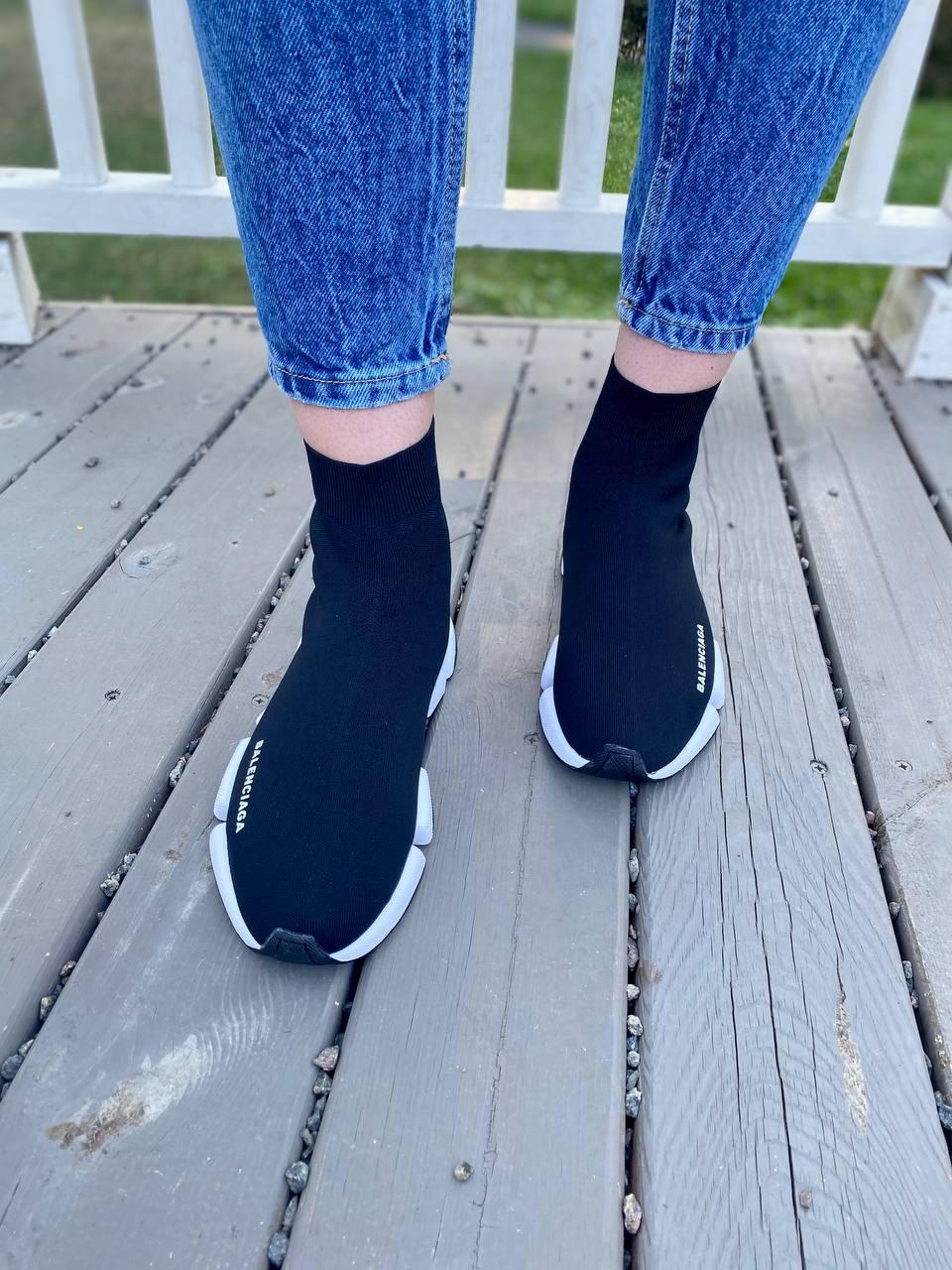 Balenciaga Speed Trainer 2.0 Knit Black White 2