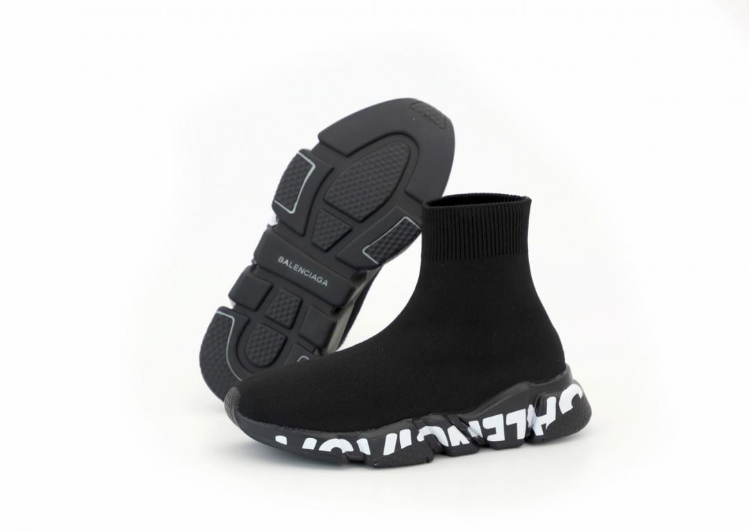 Balenciaga Speed Trainer Black White Graffiti