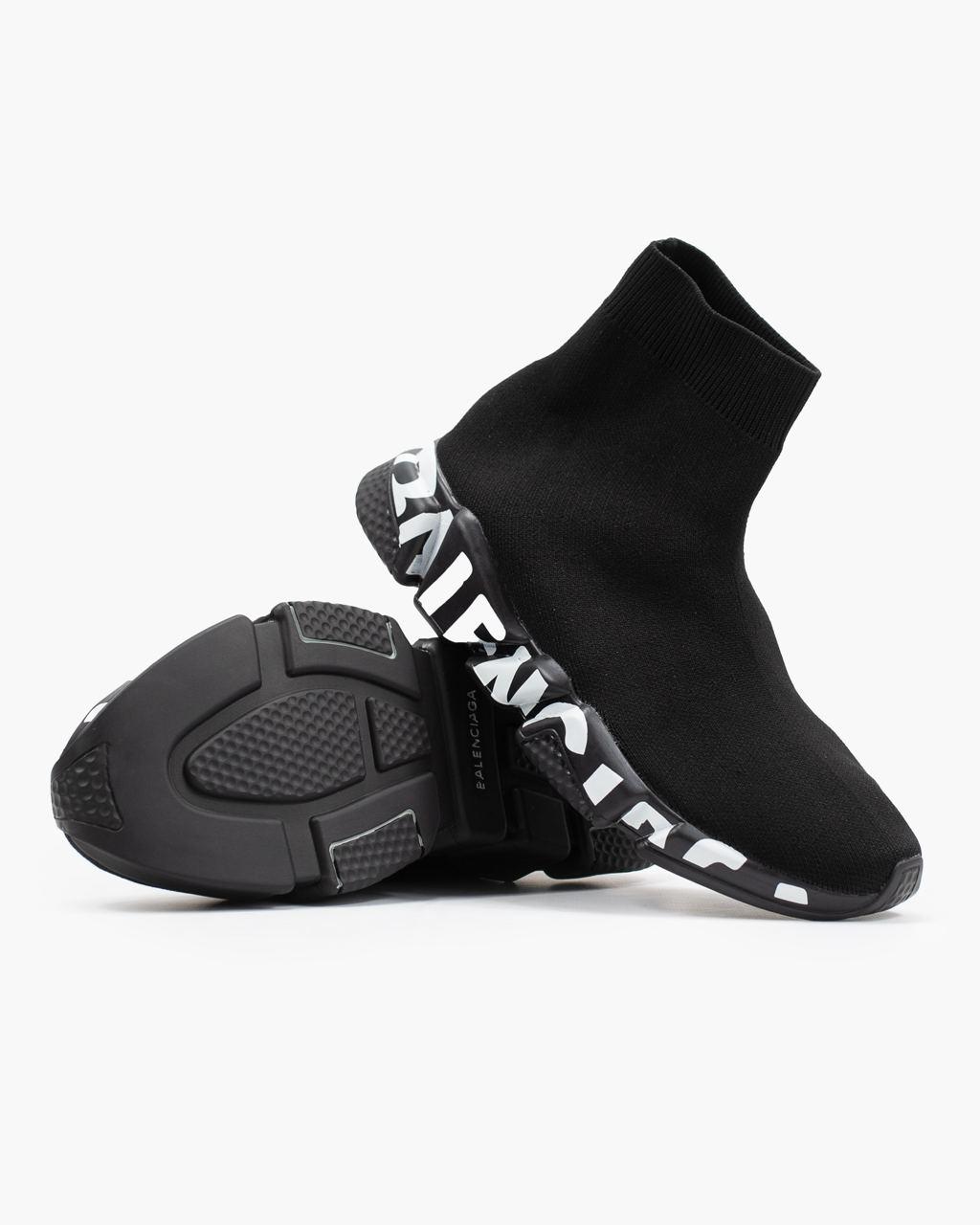 Balenciaga Speed Trainer Black White Graffiti
