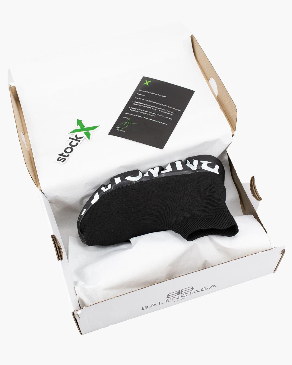 Balenciaga Speed Trainer Black White Graffiti