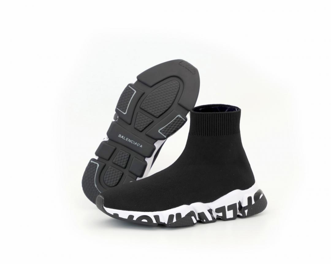 Balenciaga Speed Trainer Black White Graffiti 2