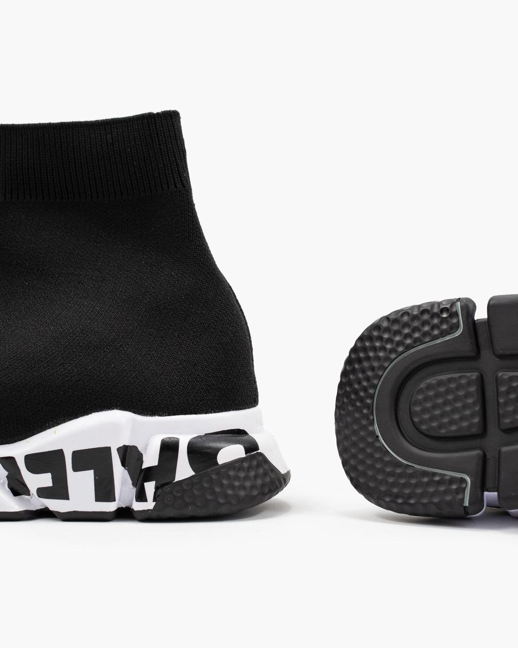 Balenciaga Speed Trainer Black White Graffiti 2