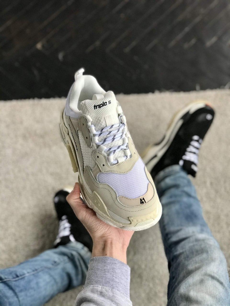Balenciaga Triple S V1 Beige «Black Logo»