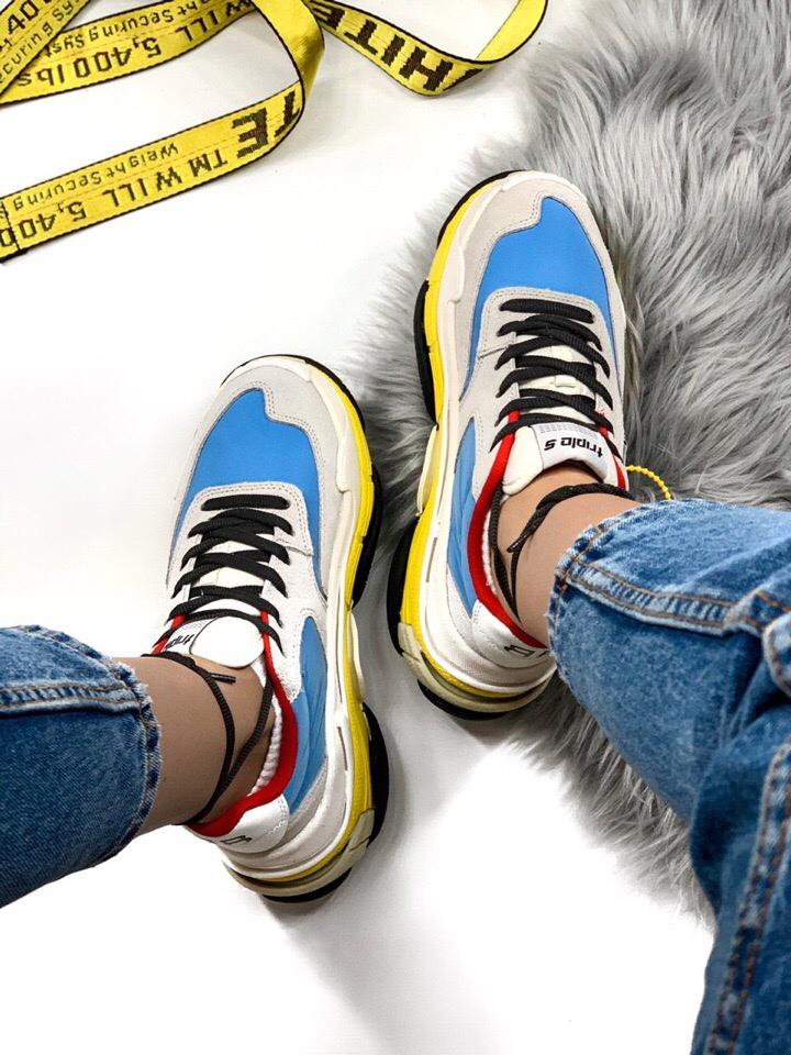 Balenciaga Triple S V2 Grey Blue Yellow
