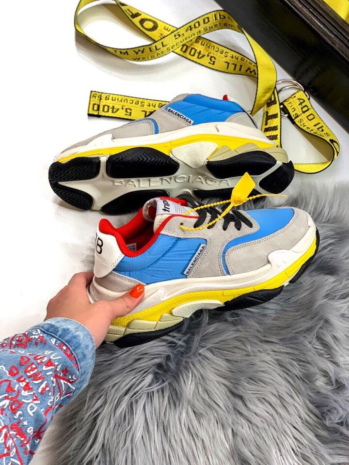 Balenciaga Triple S V2 Grey Blue Yellow