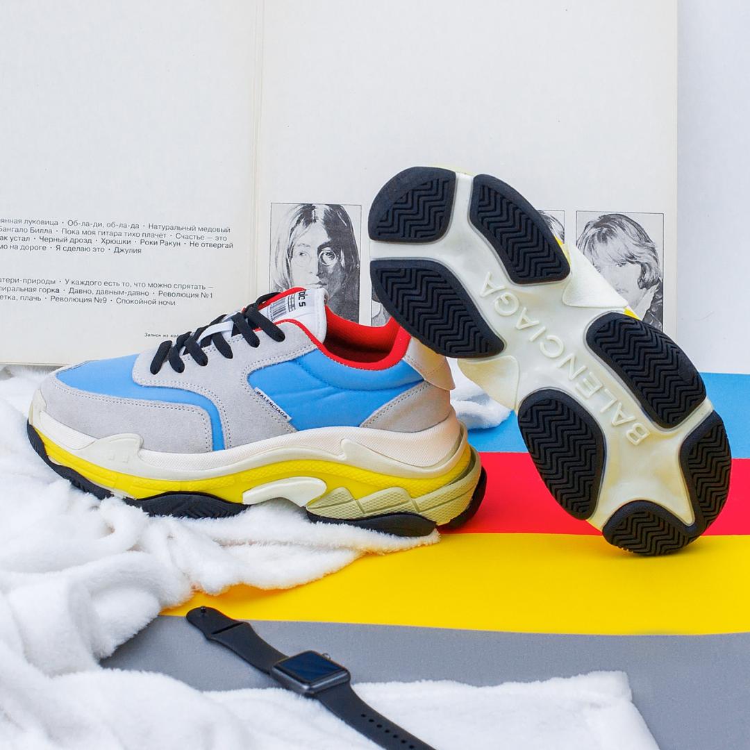 Balenciaga Triple S V2 Grey Blue Yellow