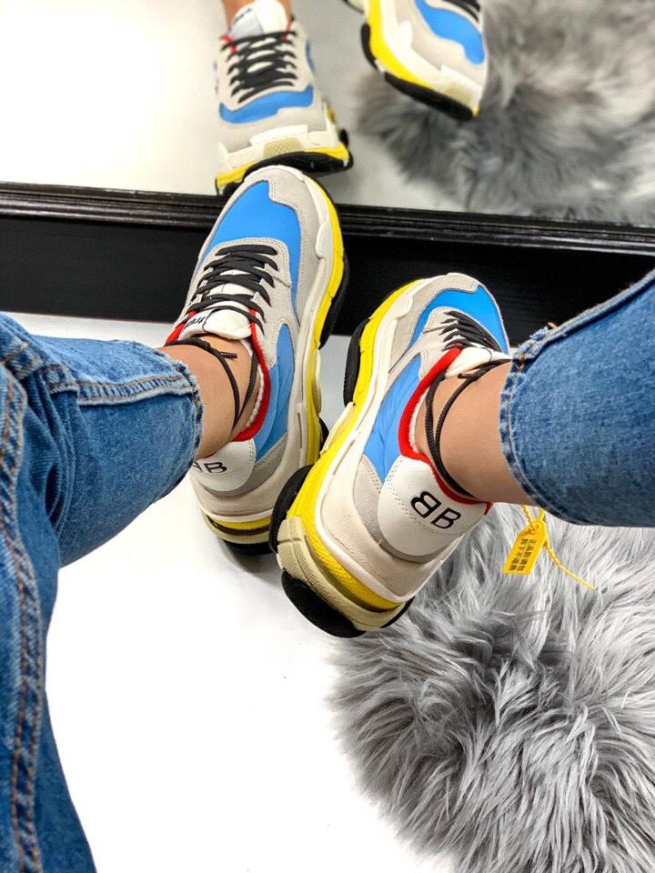 Balenciaga Triple S V2 Grey Blue Yellow