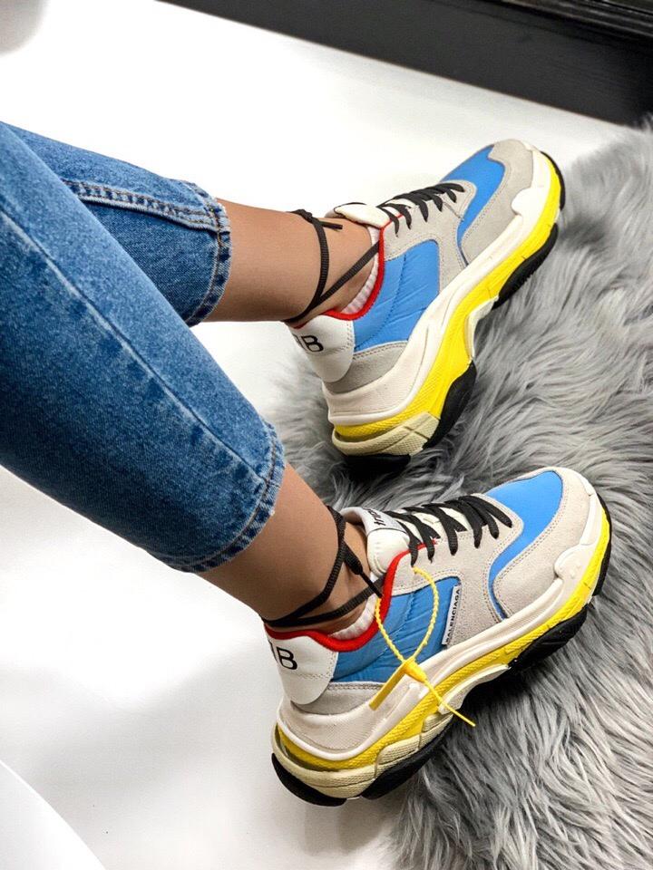 Balenciaga Triple S V2 Grey Blue Yellow
