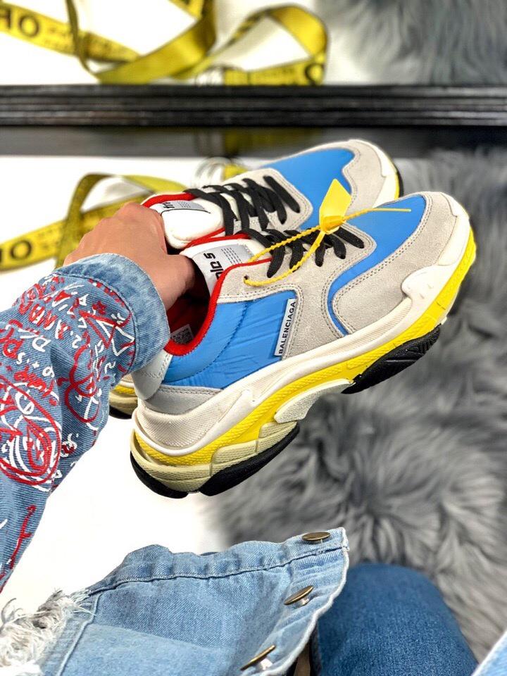 Balenciaga Triple S V2 Grey Blue Yellow