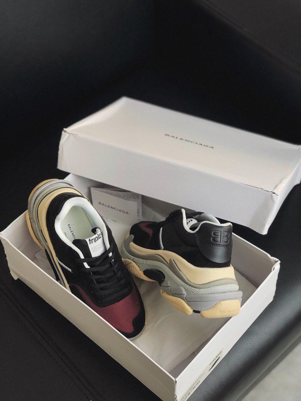 Balenciaga Triple S V2 Black Bordo Burgundy