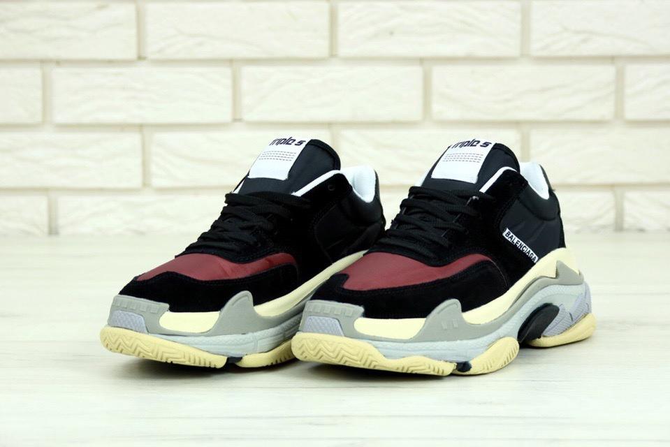 Balenciaga Triple S V2 Black Bordo Burgundy