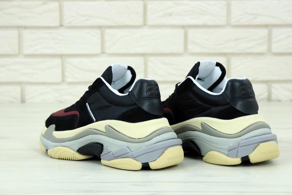 Balenciaga Triple S V2 Black Bordo Burgundy