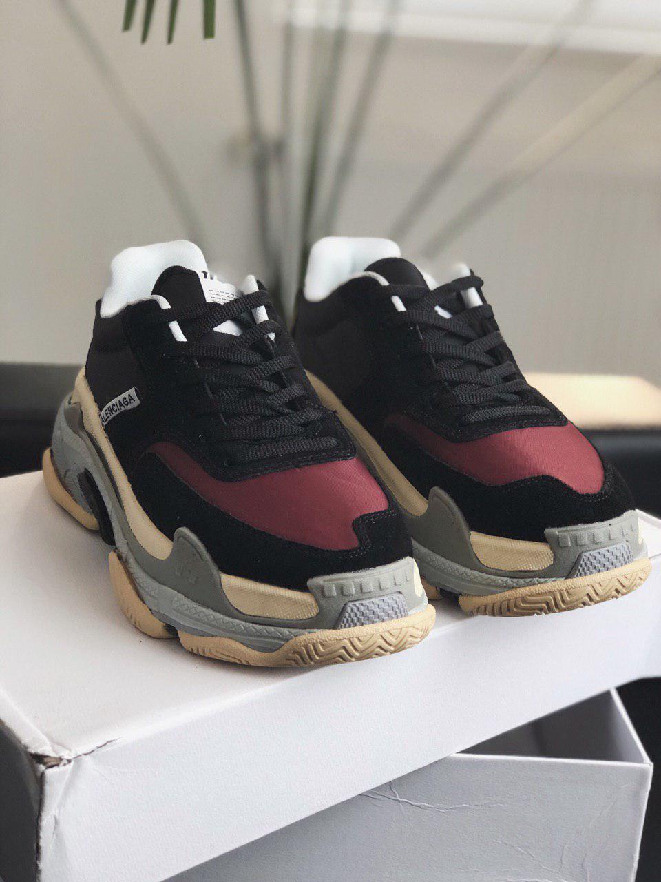Balenciaga Triple S V2 Black Bordo Burgundy