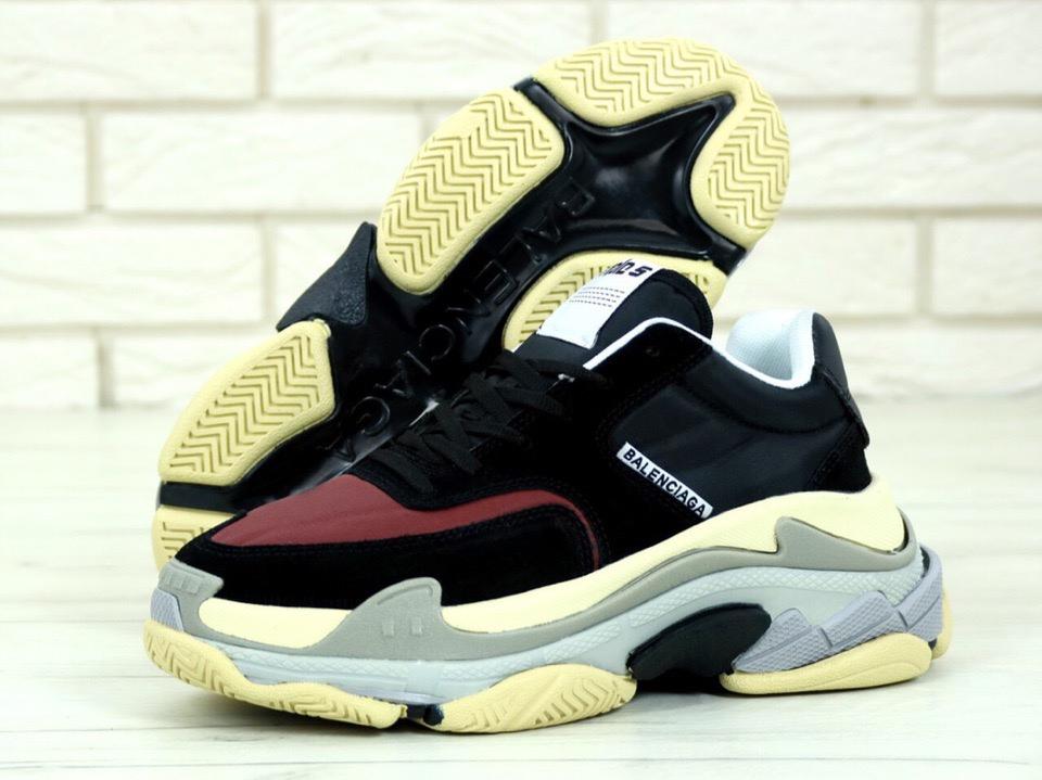 Balenciaga Triple S V2 Black Bordo Burgundy