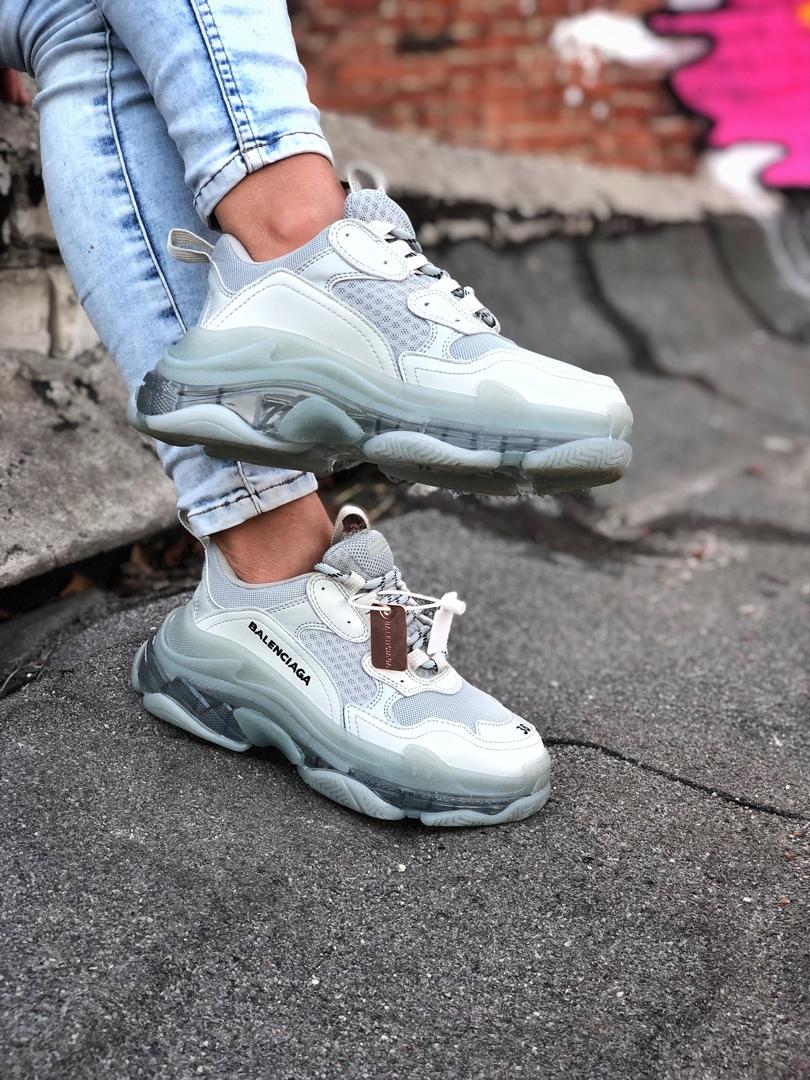 Balenciaga Triple S Clear Sole White Grey