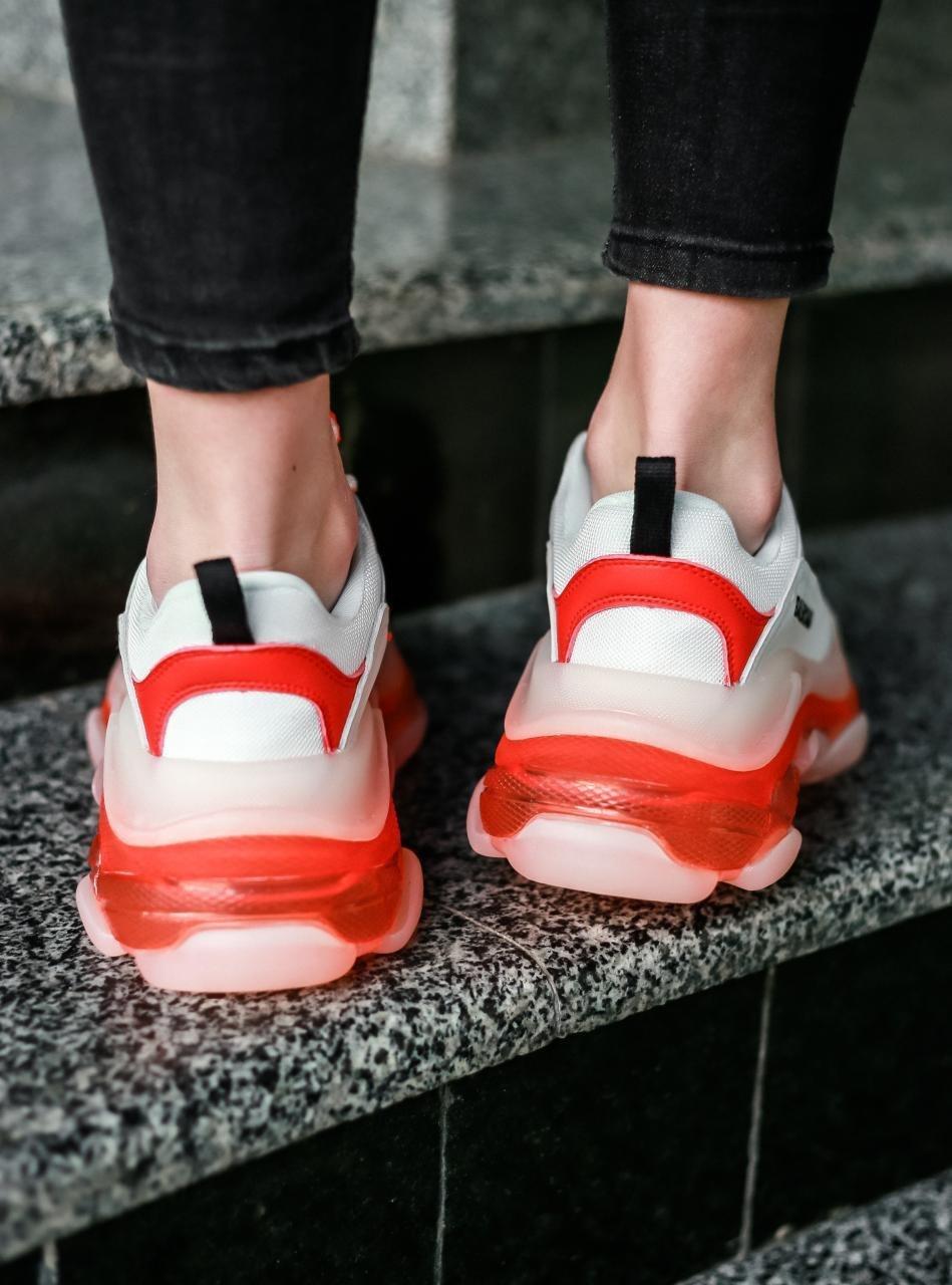 Balenciaga Triple S Clear Sole White Red