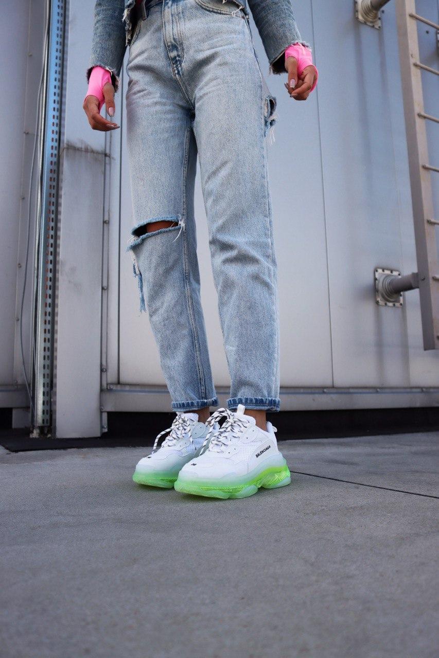 Balenciaga Triple S Clear Sole White Neon Yellow