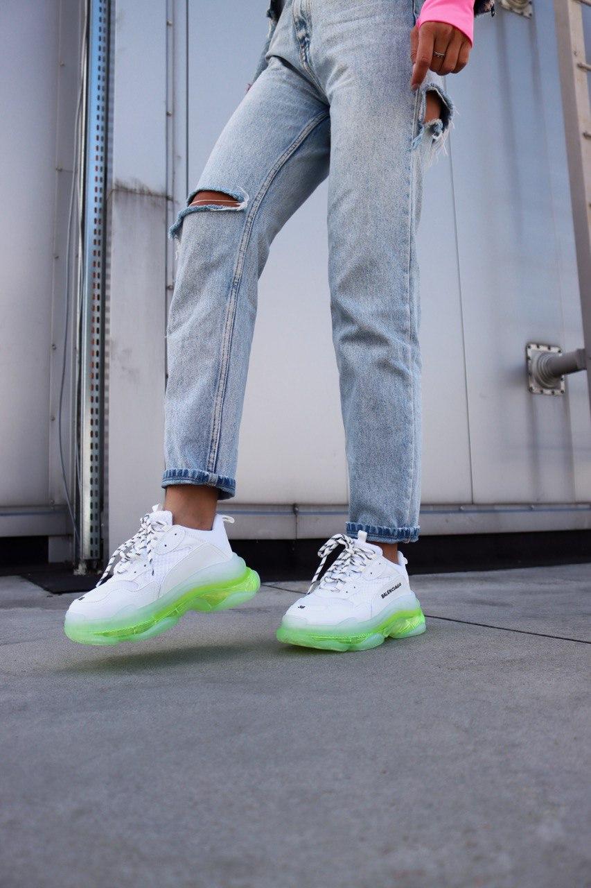 Balenciaga Triple S Clear Sole White Neon Yellow