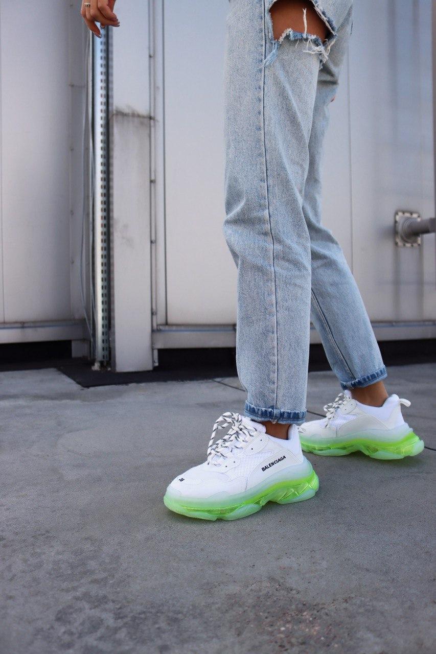 Balenciaga Triple S Clear Sole White Neon Yellow