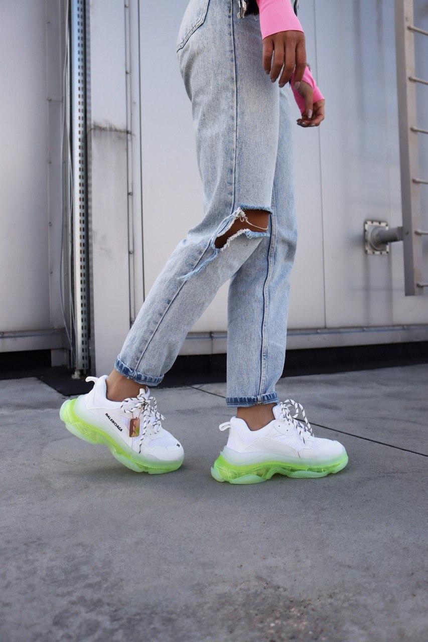 Balenciaga Triple S Clear Sole White Neon Yellow