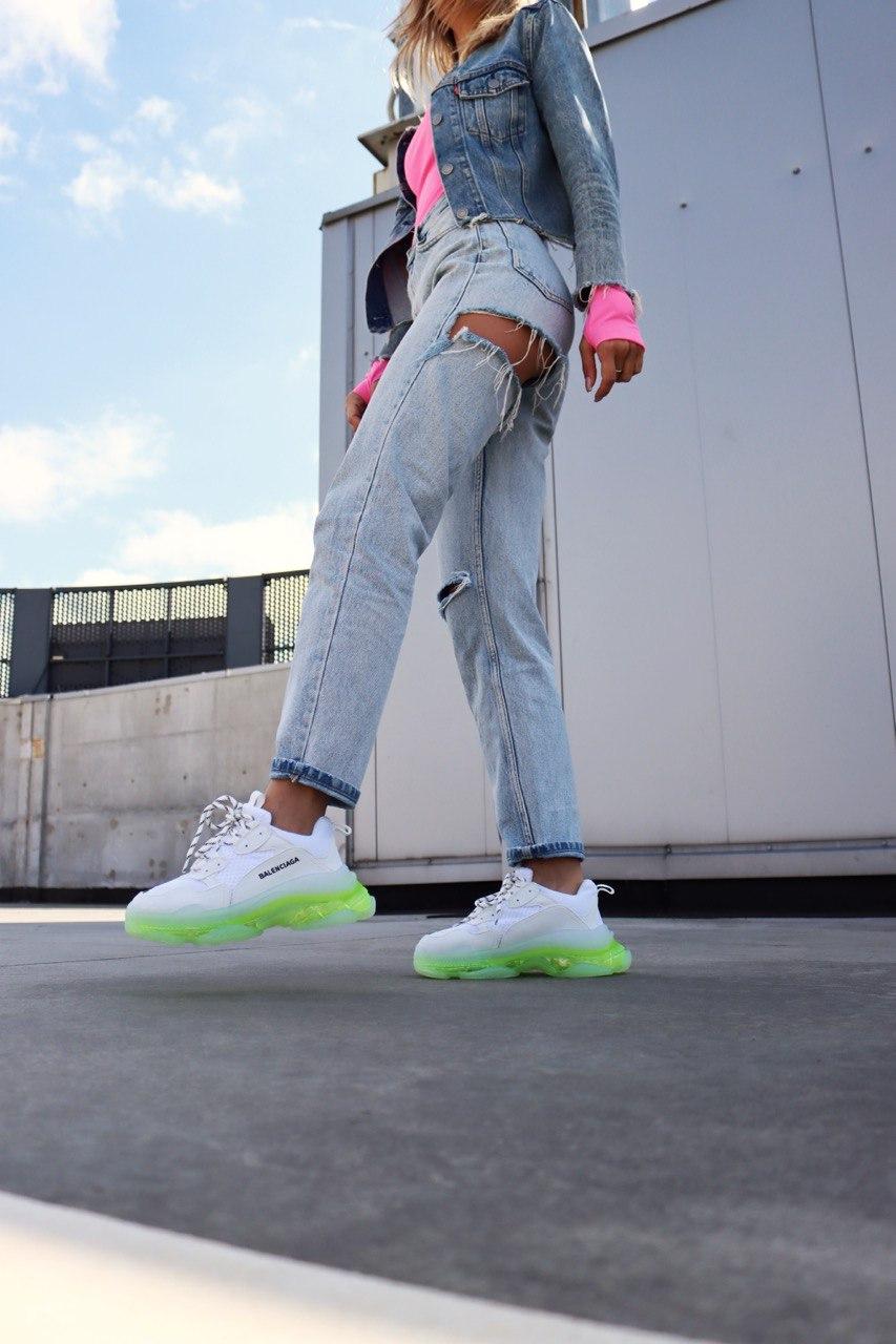 Balenciaga Triple S Clear Sole White Neon Yellow