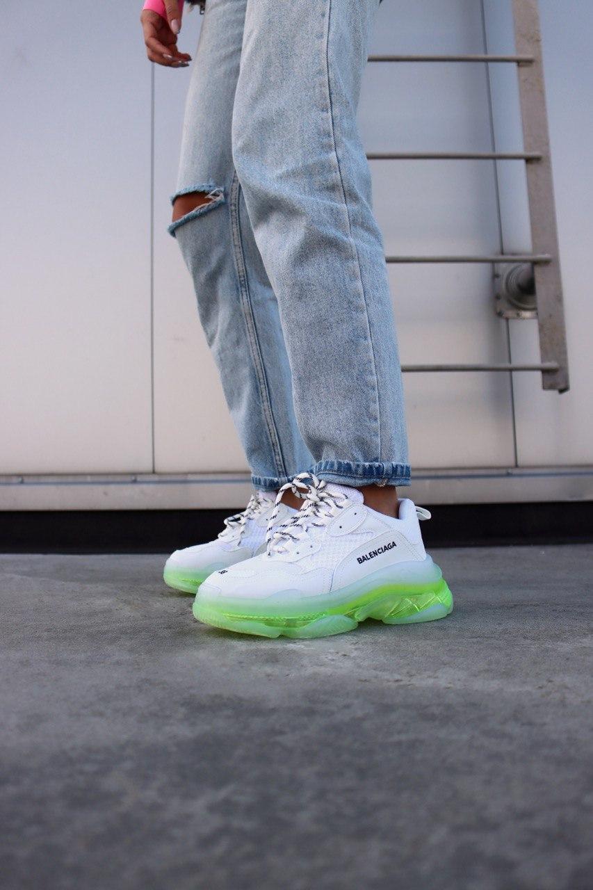 Balenciaga Triple S Clear Sole White Neon Yellow
