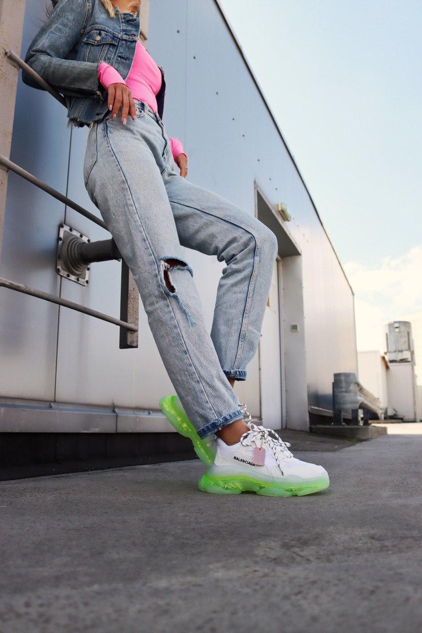 Balenciaga Triple S Clear Sole White Neon Yellow