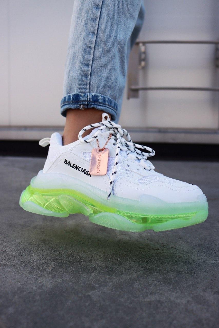 Balenciaga Triple S Clear Sole White Neon Yellow