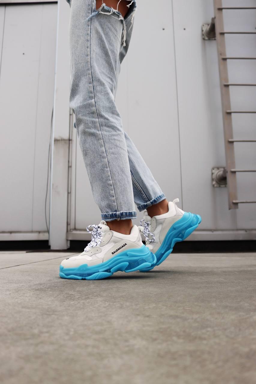 Balenciaga Triple S Clear Sole Blue Grey